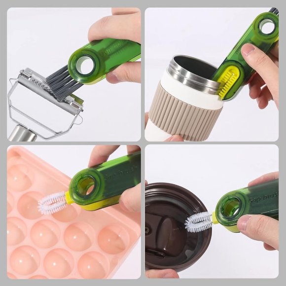 3 in 1 Multifunctional Cup Lid Gap Cleaning Brush Set, Mutipurpose Tiny Silicone - Picture 7 of 8